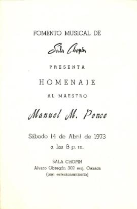 Programa Homenaje al Maestro Manuel M. Ponce