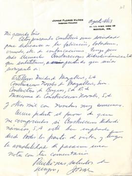 Carta de Jorge Flores Muñoz