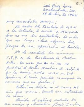 Carta de Boyd G. Carter