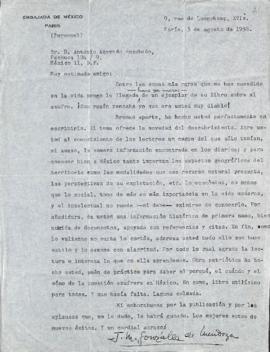 Carta de José María González de Mendoza