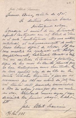 Carta de Julio Alberto Scanavino