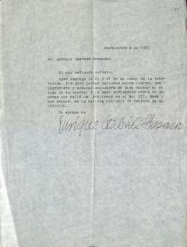 Carta de Enrique Gabriel Guerrero