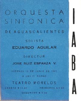 Programa del concierto de la Orquesta Sinfónica de Aguascalientes