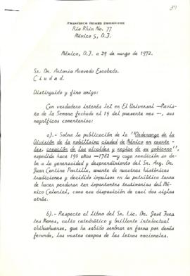 Carta de Francisco Gómez Domínguez