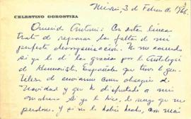 Carta de Celestino Gorostiza