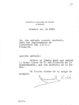 Carta de Manuel Alcalá