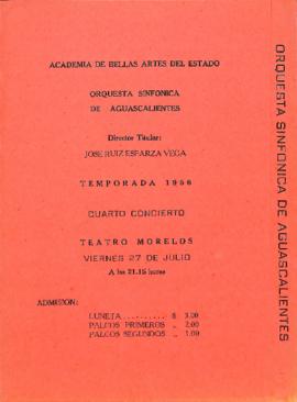 Programa cuarto concierto de la Temporada 1956