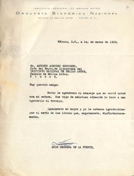 Carta de Luis Herrera de la Fuente