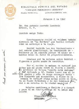 Carta de Francisco Antúnez