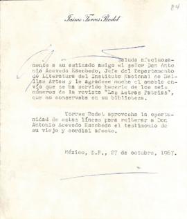 Carta de Jaime Torres Bodet