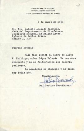 Carta de Justino Fernández