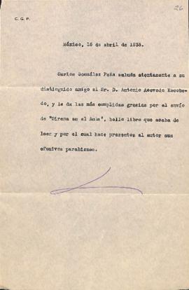 Carta de Carlos González Peña