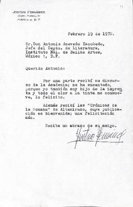 Carta de Justino Fernández