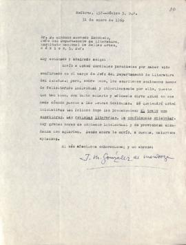 Carta de J. M. González de Mendoza