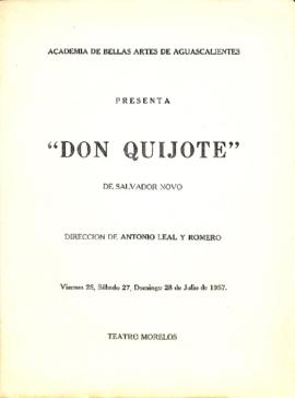 Programa obra "Don Quijote" de Salvador Novo