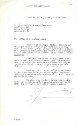 Carta de Jaime Torres Bodet.