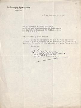 Carta de Conrado Zuckermann