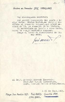 Carta de José Varallanos