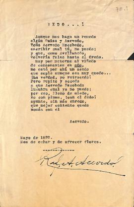 Carta de Rafael A. Acevedo