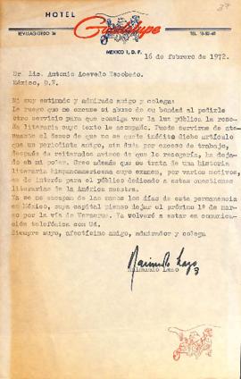 Carta de Raimundo Lazo