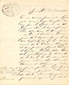 Comunicación dirigida al Escribano de Hipotecas Don Fernando Rodríguez