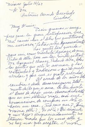 Carta a Antonio Acevedo Escobedo