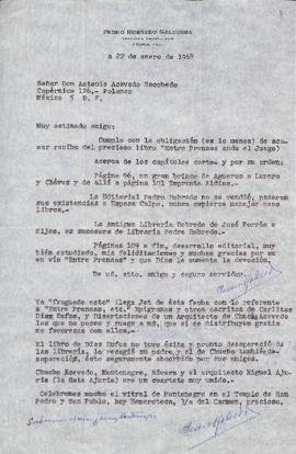 Carta de Pedro Robredo Galguera