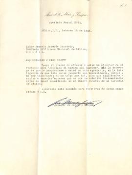 Carta de Armando de María y Campos