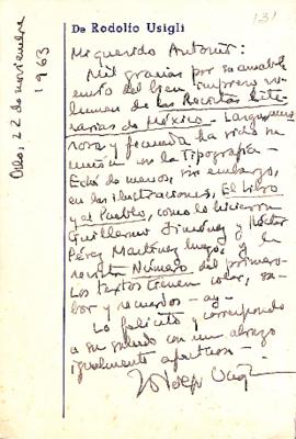 Carta de Rodolfo Usigli