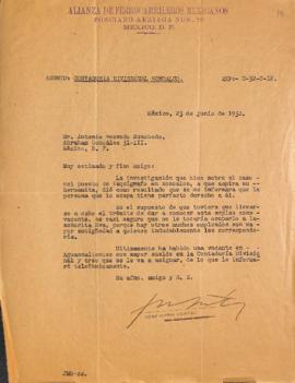 Carta de José María Benítez
