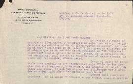 Carta de María Enriqueta Camarillo y Roa de Pereyra