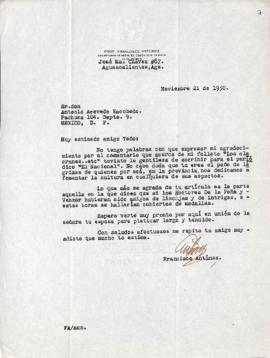 Carta de Antúnez Francisco