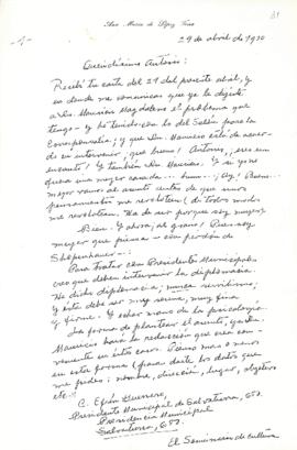 Carta de Ana María de López Tena