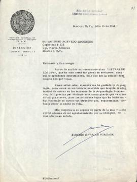 Carta de Eusebio Dácalos Hurtado