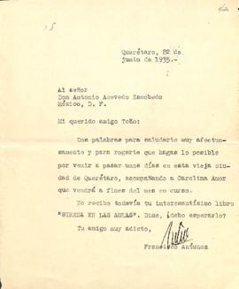 Carta de Francisco Antúnez