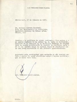 Carta de Fernando Casas Alemán