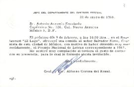 Tarjeta de Alfonso Corona del Rosal