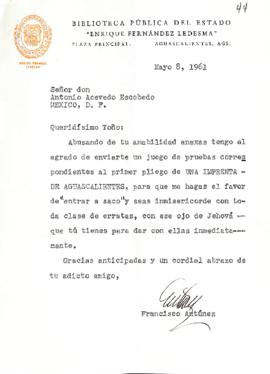 Carta de Francisco antúnez