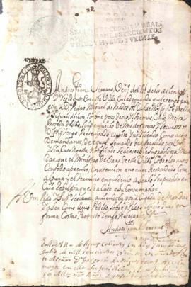 Andres Fco. Serrano, vecino del Real de los Asientos y residente en la Villa de Aguascalientes, s...