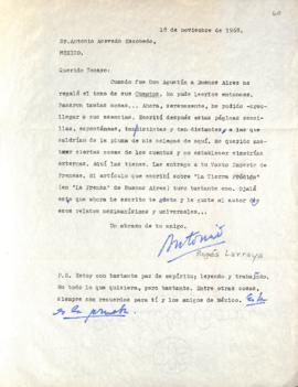 Carta de Antonio Pagés Larraya