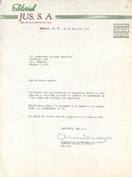 Carta de Armando Ávila Sotomayor