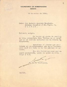 Carta de Juan de Dios Bojórquez
