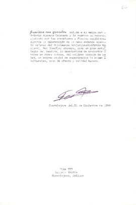 Carta de Francisco Rea González