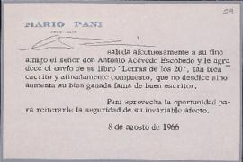 Carta de Mario Pani