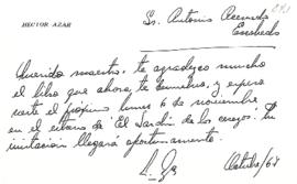 Carta de Héctor Azar