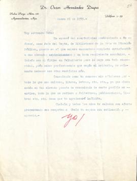 Carta de Óscar Hernández Duque