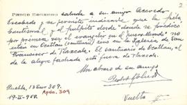 Carta de Pedro Robredo Galguera