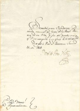 Acuse de recibo del corte de caja de la Real Aduana de la Villa de Aguascalientes de mayo de 1808