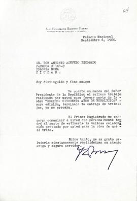 Carta de Humberto Pérez Romero