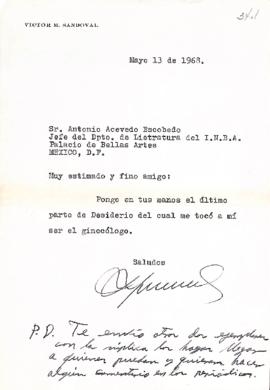 Carta de Víctor Sandoval